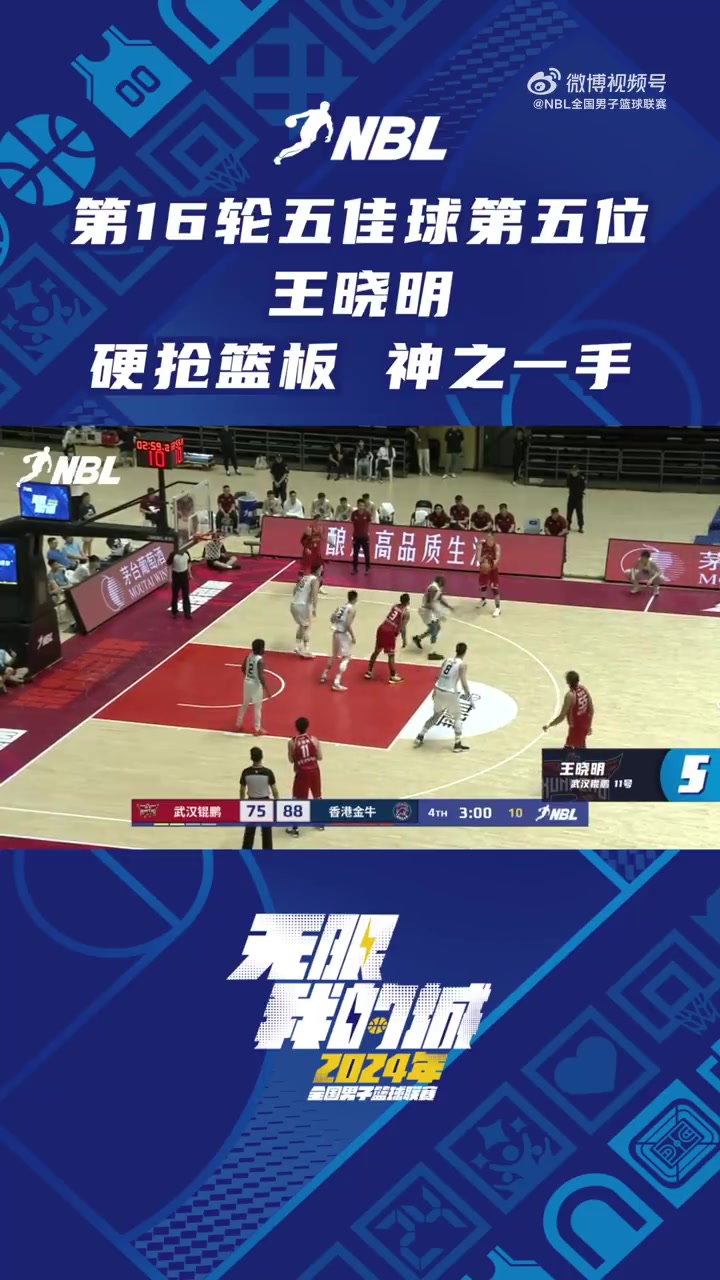 NBL常规赛第16轮第五最佳投篮：王晓明失去平衡神奇投篮